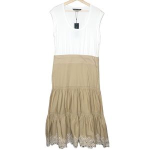 Veronica Beard Amaia Dress Womens Large Midi Eyelet Lace